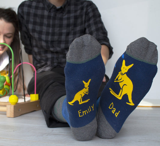 Personalised Daddy Kangaroo Socks, , - ALPHS