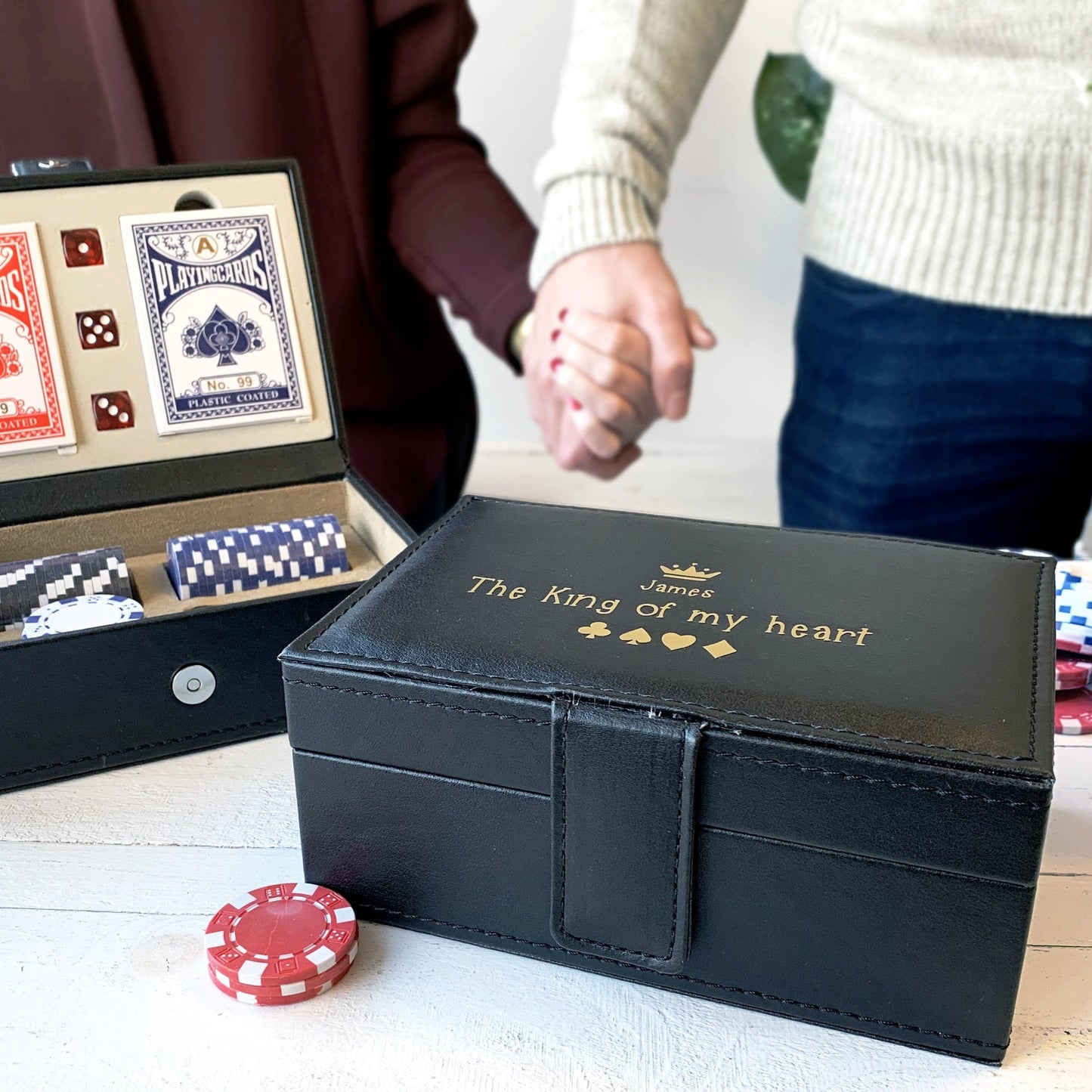 Personalised King Of My Heart Poker Set, Games, - ALPHS