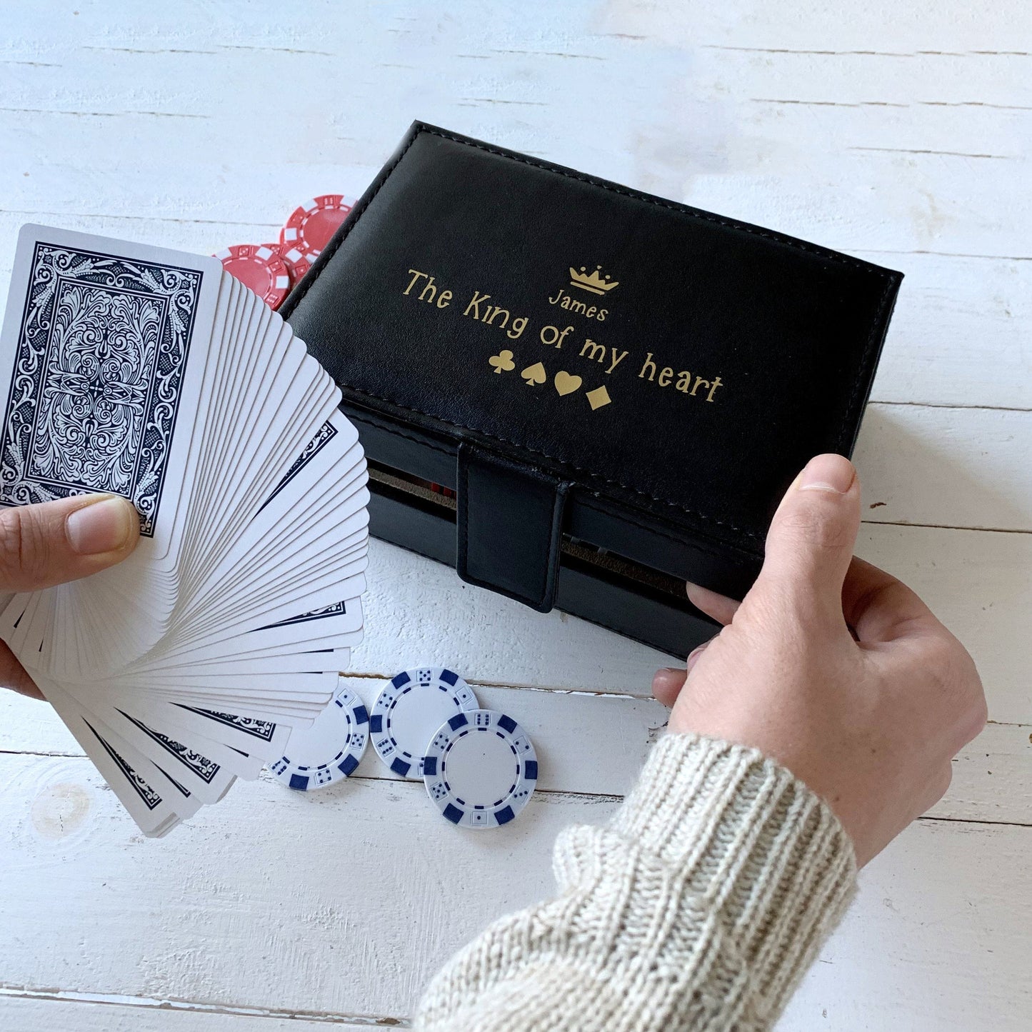 Personalised King Of My Heart Poker Set, Games, - ALPHS
