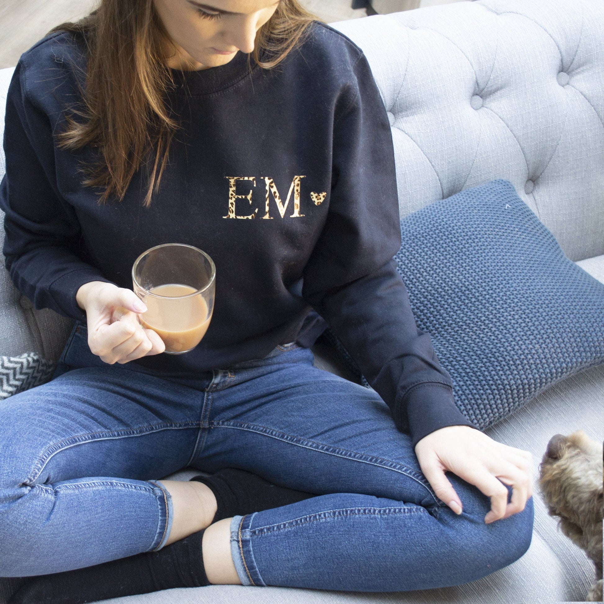 Personalised Leopard Print Monogram Sweatshirt, Jumper, - ALPHS