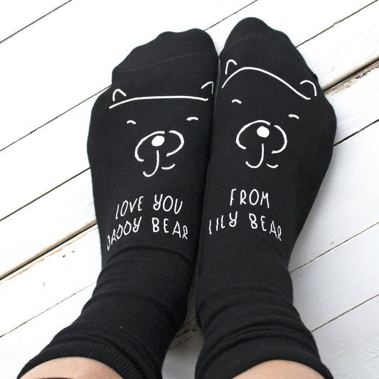 Love You Daddy Bear Personalised Socks, Personalised Socks, - ALPHS
