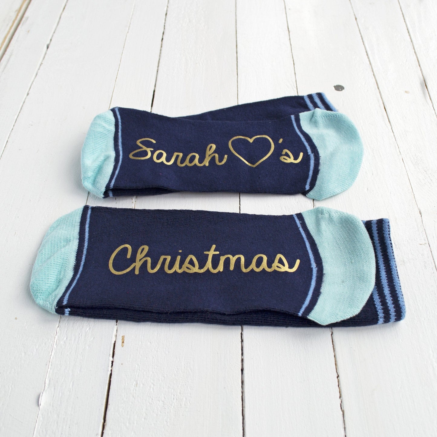 Personalised Love Christmas Striped Socks, Socks, - ALPHS