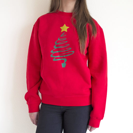 Christmas Tree Jumper with Glitter Star, Jumper, Christmas, - ALPHS