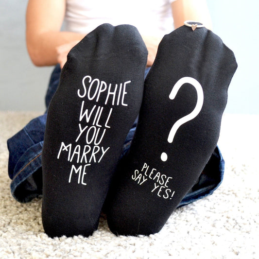 Will you Marry Me? Personalised proposal socks, Socks, - ALPHS