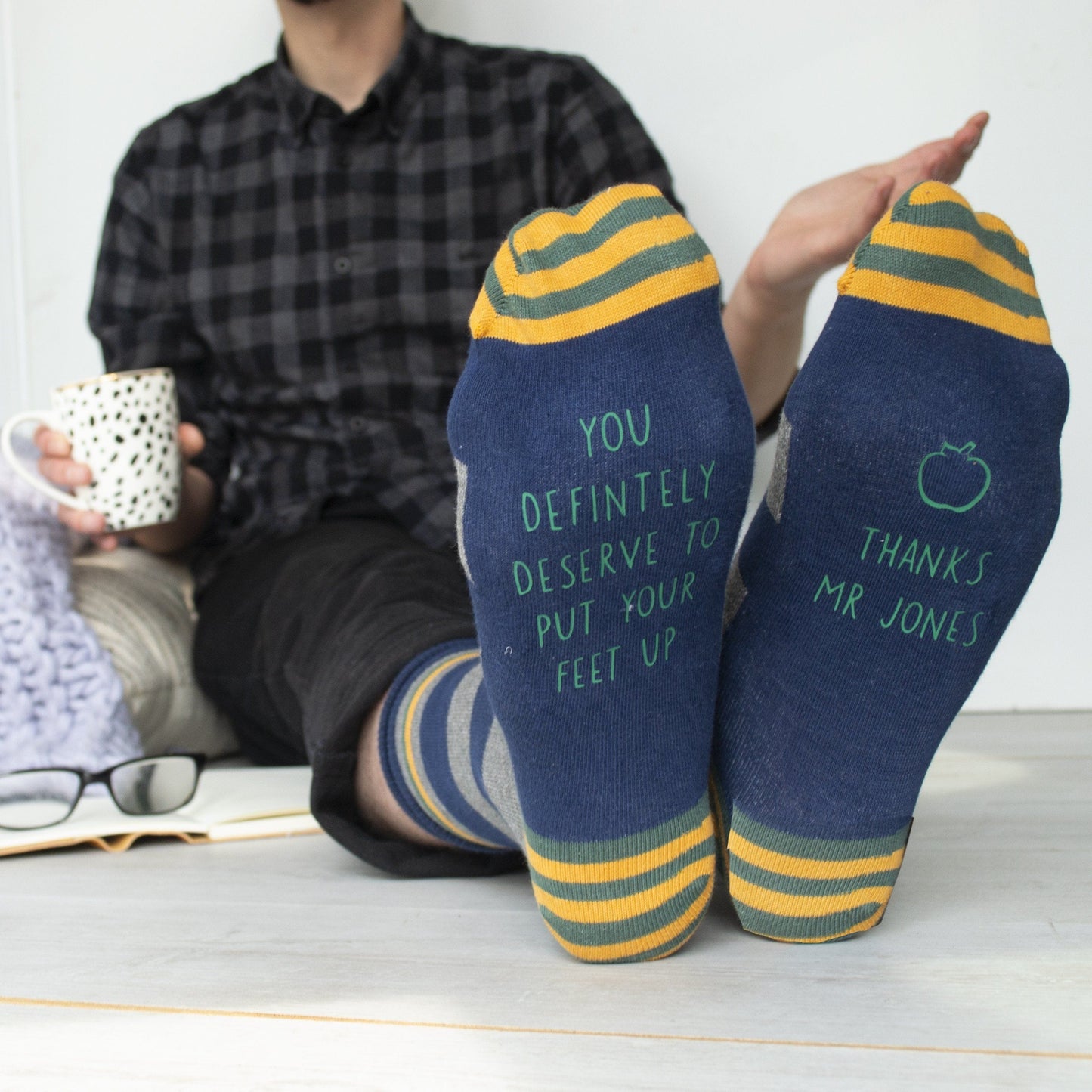 Put Your Feet Up Personalised Patterned Teacher Socks, , - ALPHS