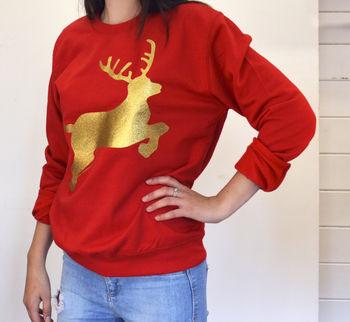 Glitter Reindeer Christmas Jumper, Jumper, Christmas, - ALPHS