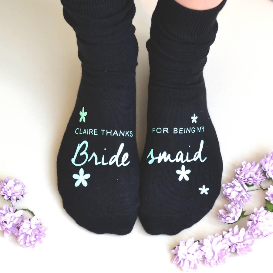 Personalised Bridesmaid Thank You Gift Socks, socks, - ALPHS