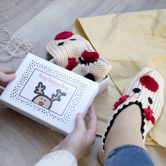 Personalised Christmas Reindeer Slipper Gift Box, Gift Box, - ALPHS