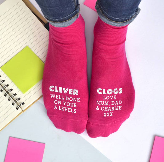 Personalised Clever Clogs Exam Result Socks, Socks, - ALPHS 