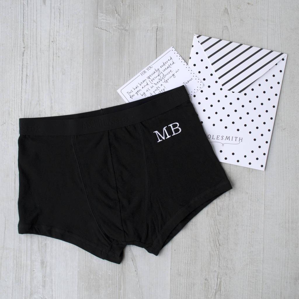 Personalised Embroidered Monogram Underwear, underwear, - ALPHS