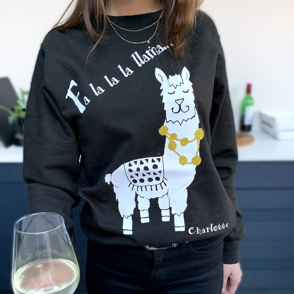Personalised Llama Christmas Jumper – Solesmith