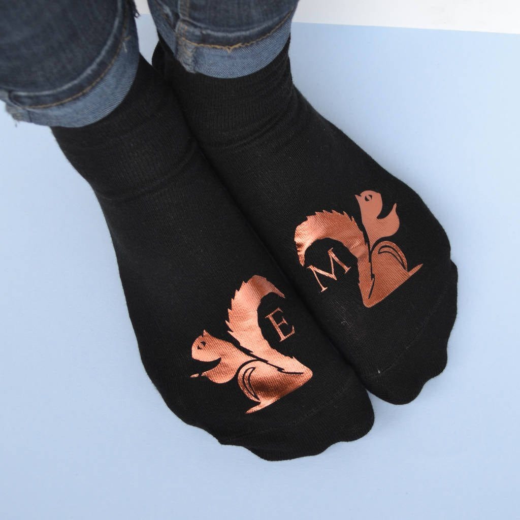 Personalised Gift Animal Socks - Nuts About You Squirrel, Socks, - ALPHS