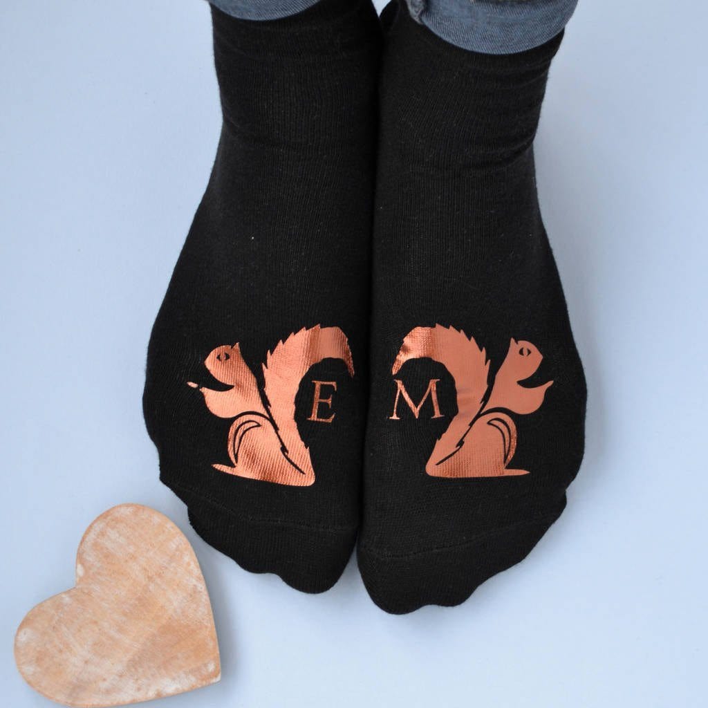 Personalised Gift Animal Socks - Nuts About You Squirrel, Socks, - ALPHS