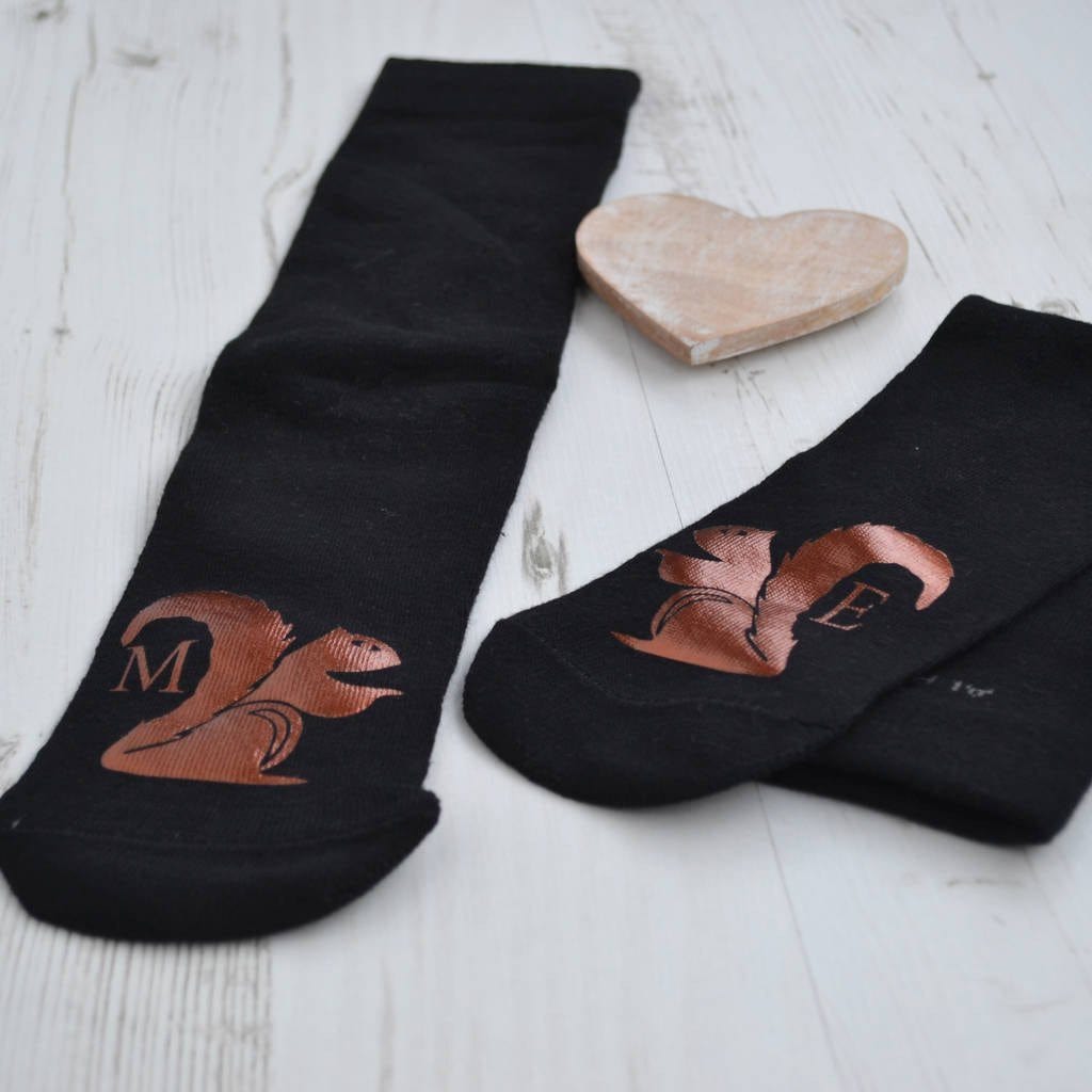 Personalised Gift Animal Socks - Nuts About You Squirrel, Socks, - ALPHS