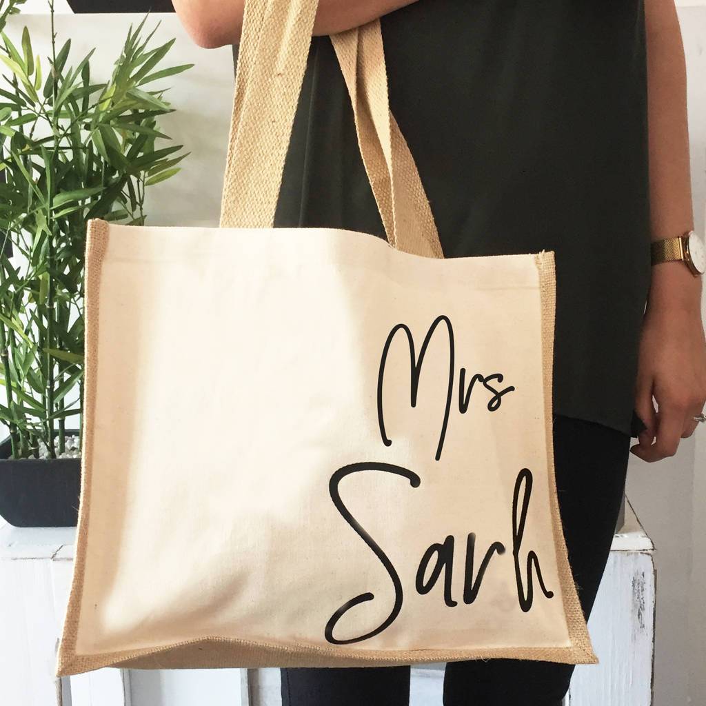 Personalised Teacher Gift Jute Bag, bag, - ALPHS
