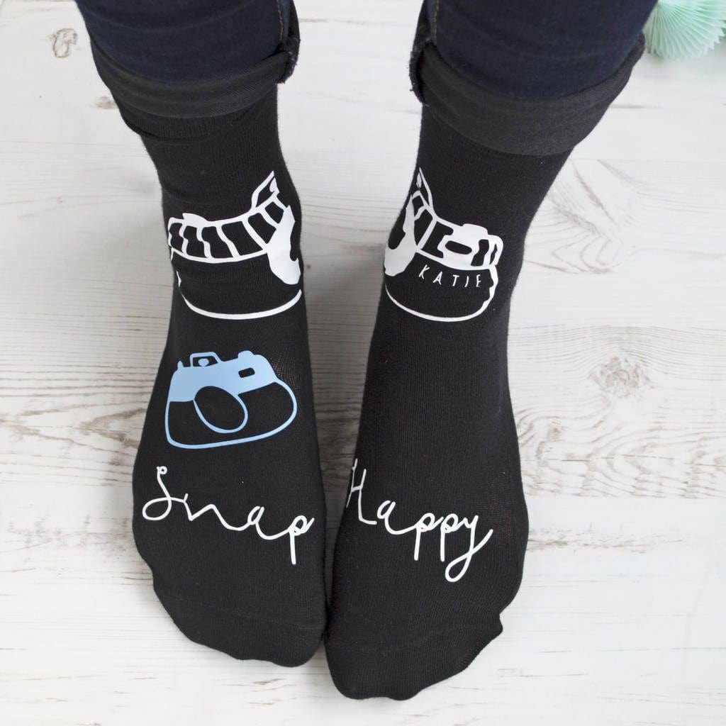 Snap Happy Personalised Photography Socks, Socks, - ALPHS