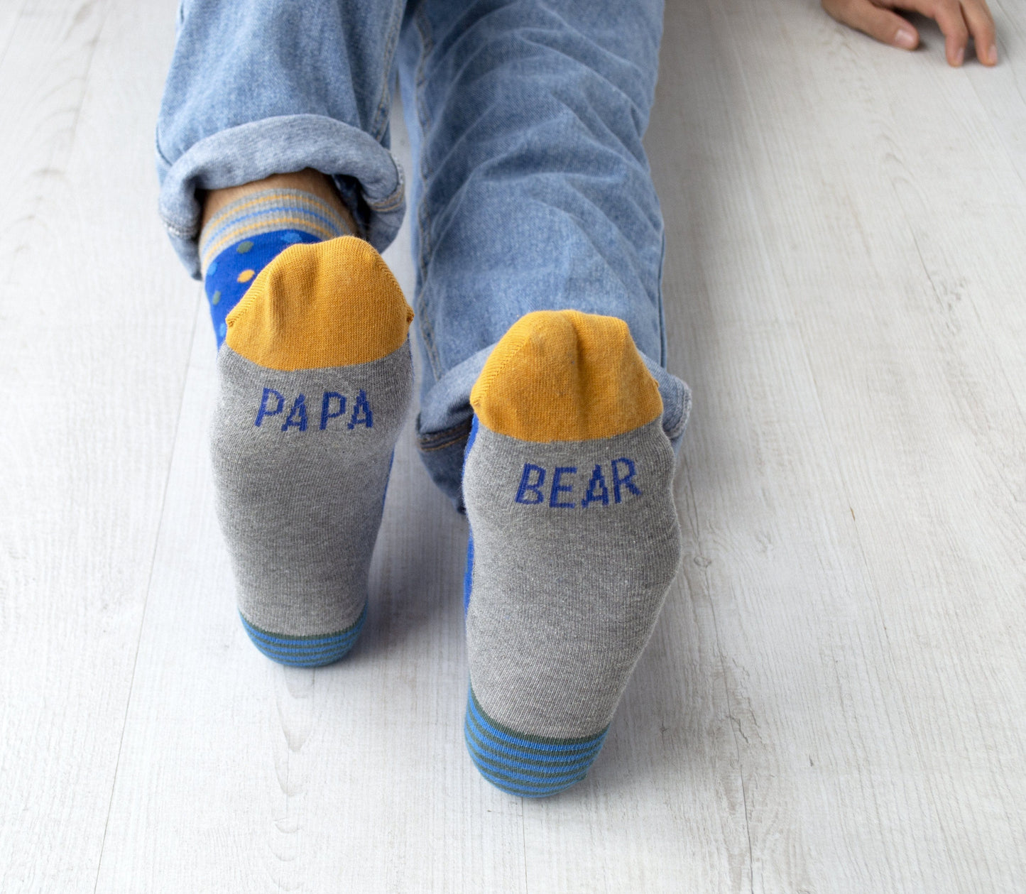 Papa Bear Patterned Slogan Socks, Socks, - ALPHS