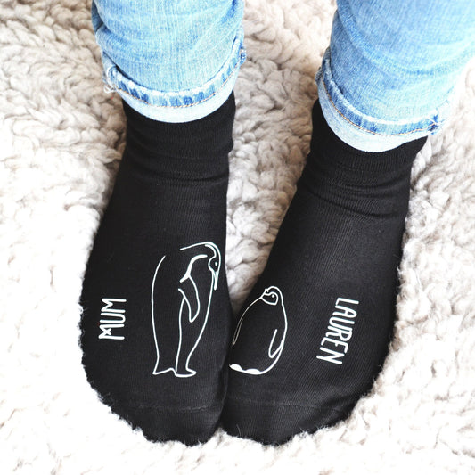 Personalised Socks - Mummy and Me Penguin, Socks, - ALPHS