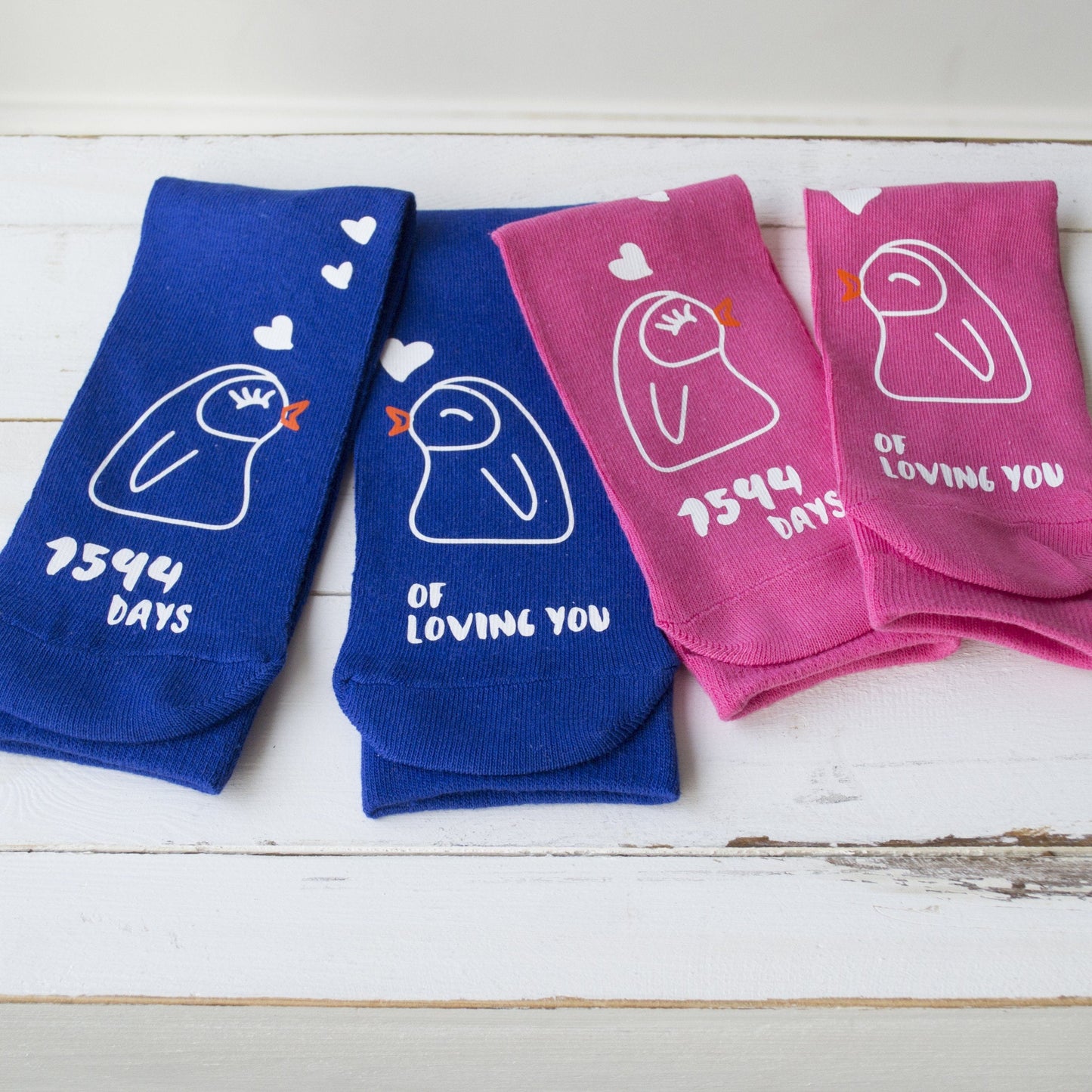 Personalised Days Of Loving You Penguin Socks, Socks, - ALPHS
