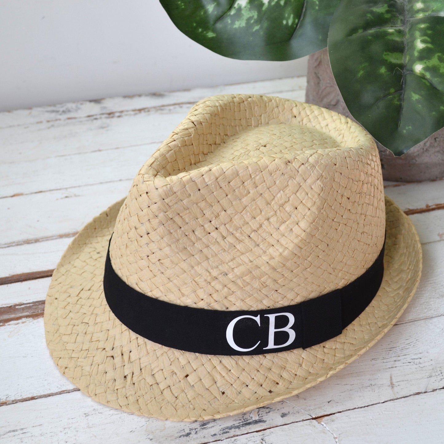 Personalised Monogram Men's Straw Hat