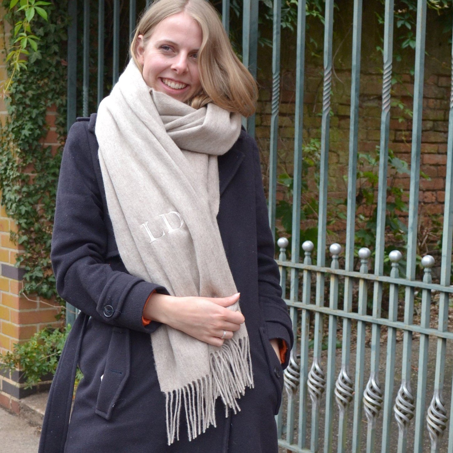 Lambswool Initial Blanket Personalised Scarf