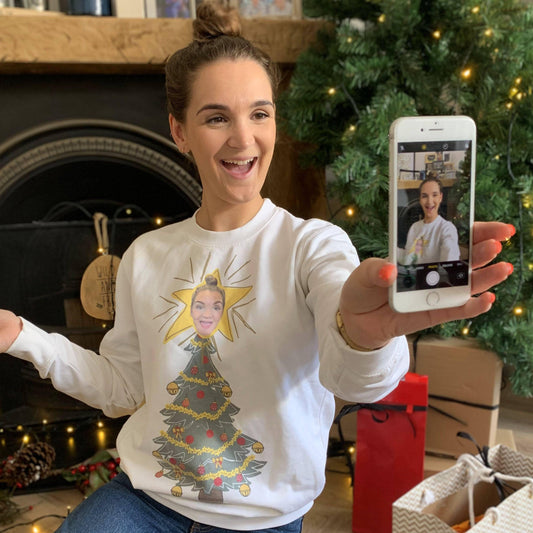 Personalised Christmas Tree Photo Jumper, Photo Jumper, - ALPHS