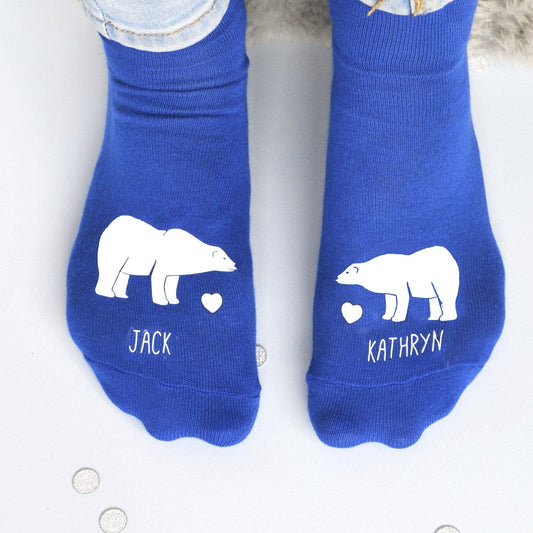 Personalised Gift Animal Socks - Polar Bears in Love, socks, - ALPHS