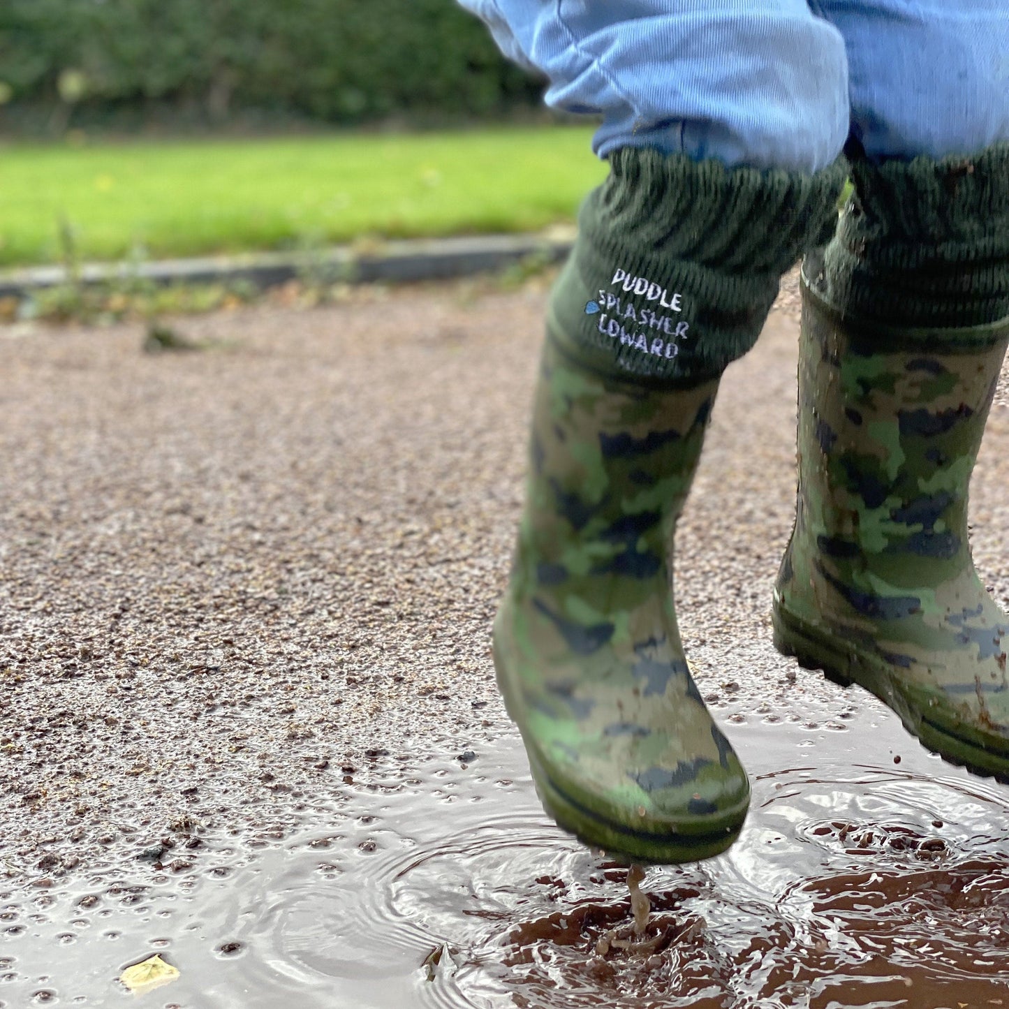 Puddle Splasher Personalised Wellington Socks