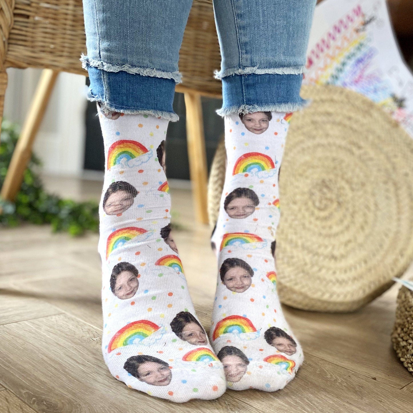 Rainbow Photo Socks, Photo Socks, - ALPHS