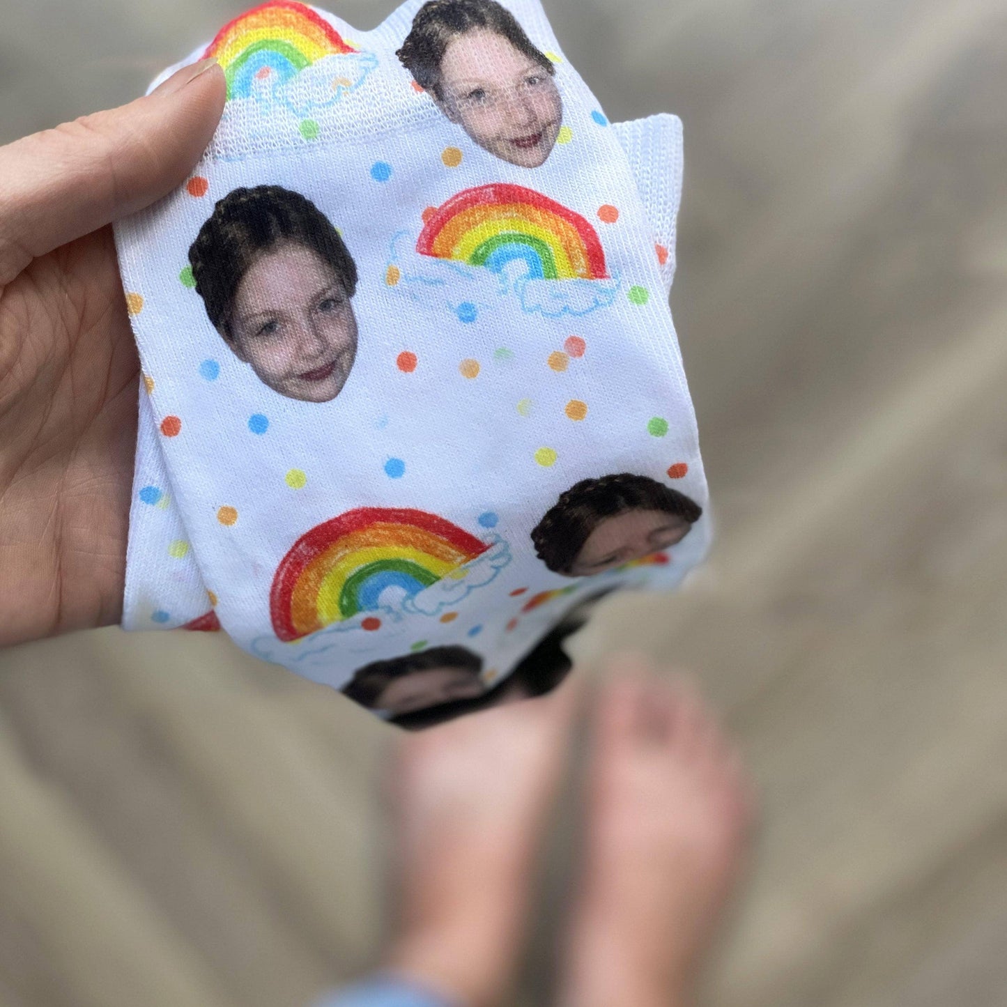 Rainbow Photo Socks, Photo Socks, - ALPHS