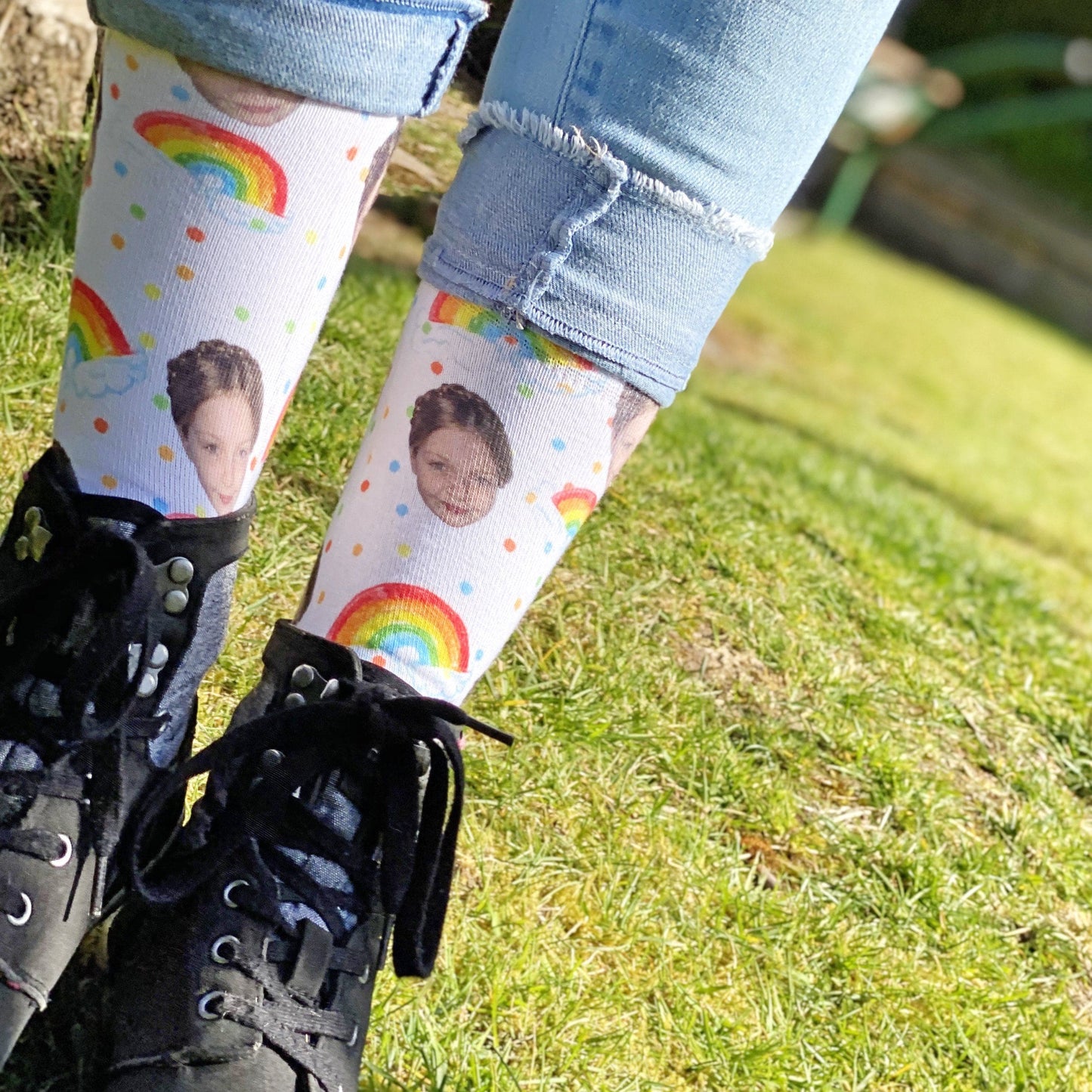 Rainbow Photo Socks, Photo Socks, - ALPHS