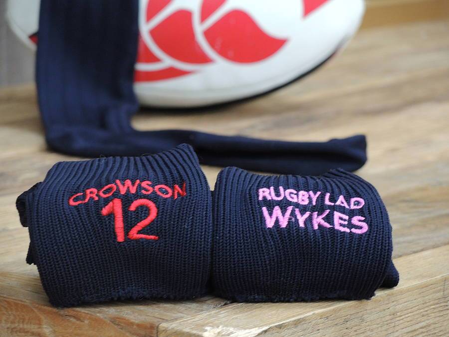 Personalised Embriodered Rugby/Football Socks, socks, - ALPHS
