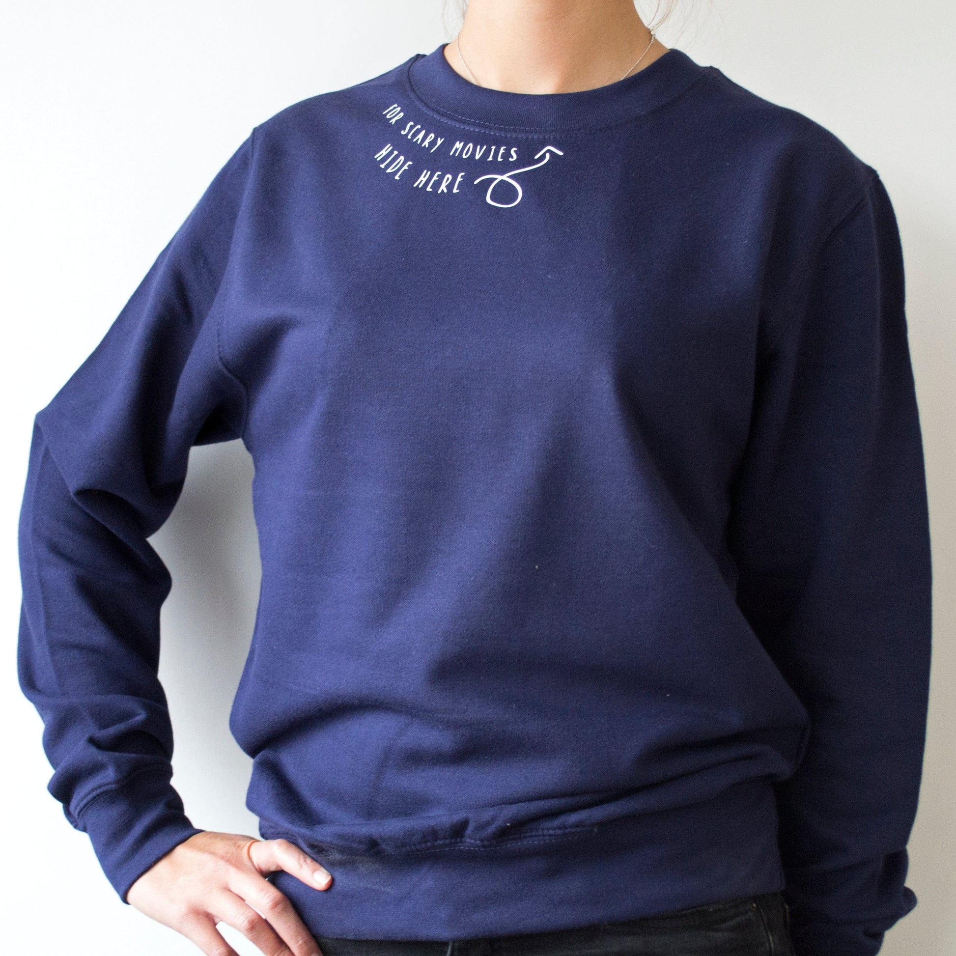 'For Scary Movies Hide Here' Halloween Jumper, Jumper, - ALPHS