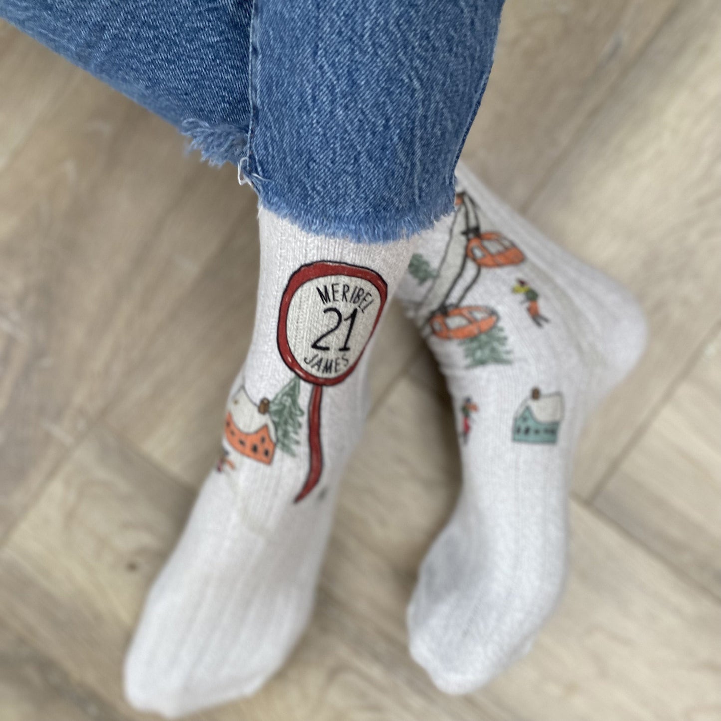Personalised Ski Scene Socks