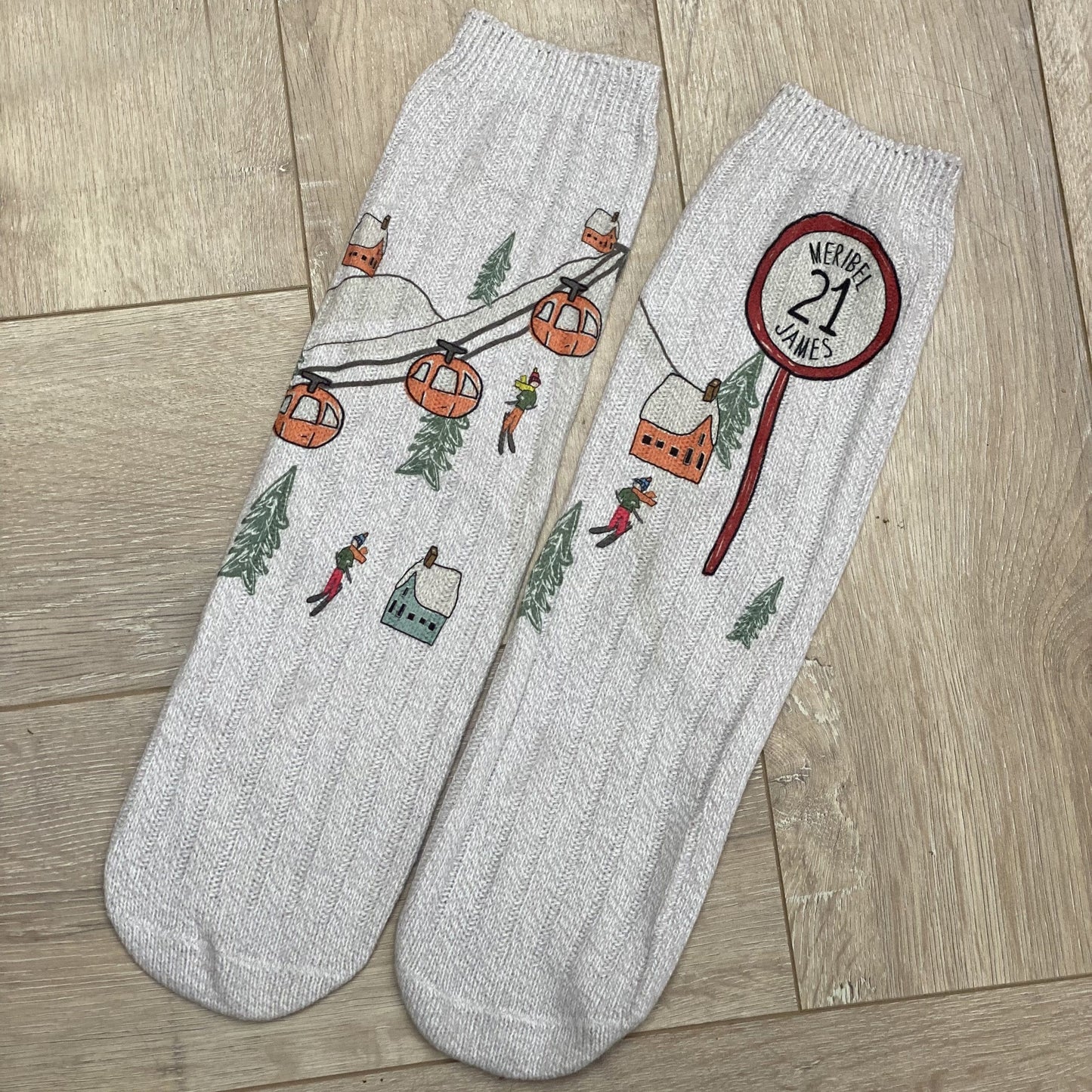 Personalised Ski Scene Socks