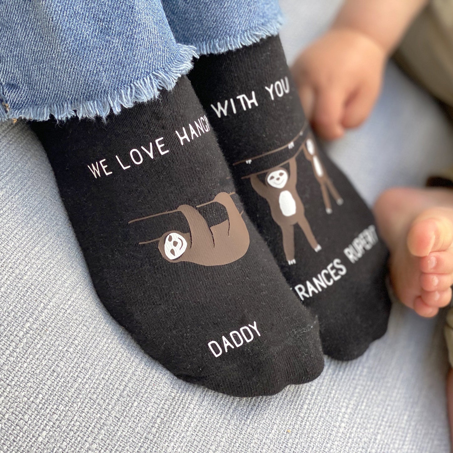 Personalised Daddy and Me Sloth Socks