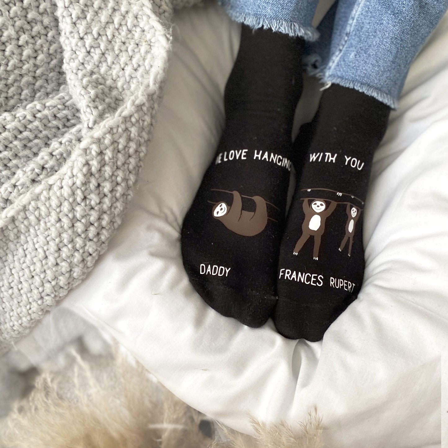 Personalised Daddy and Me Sloth Socks