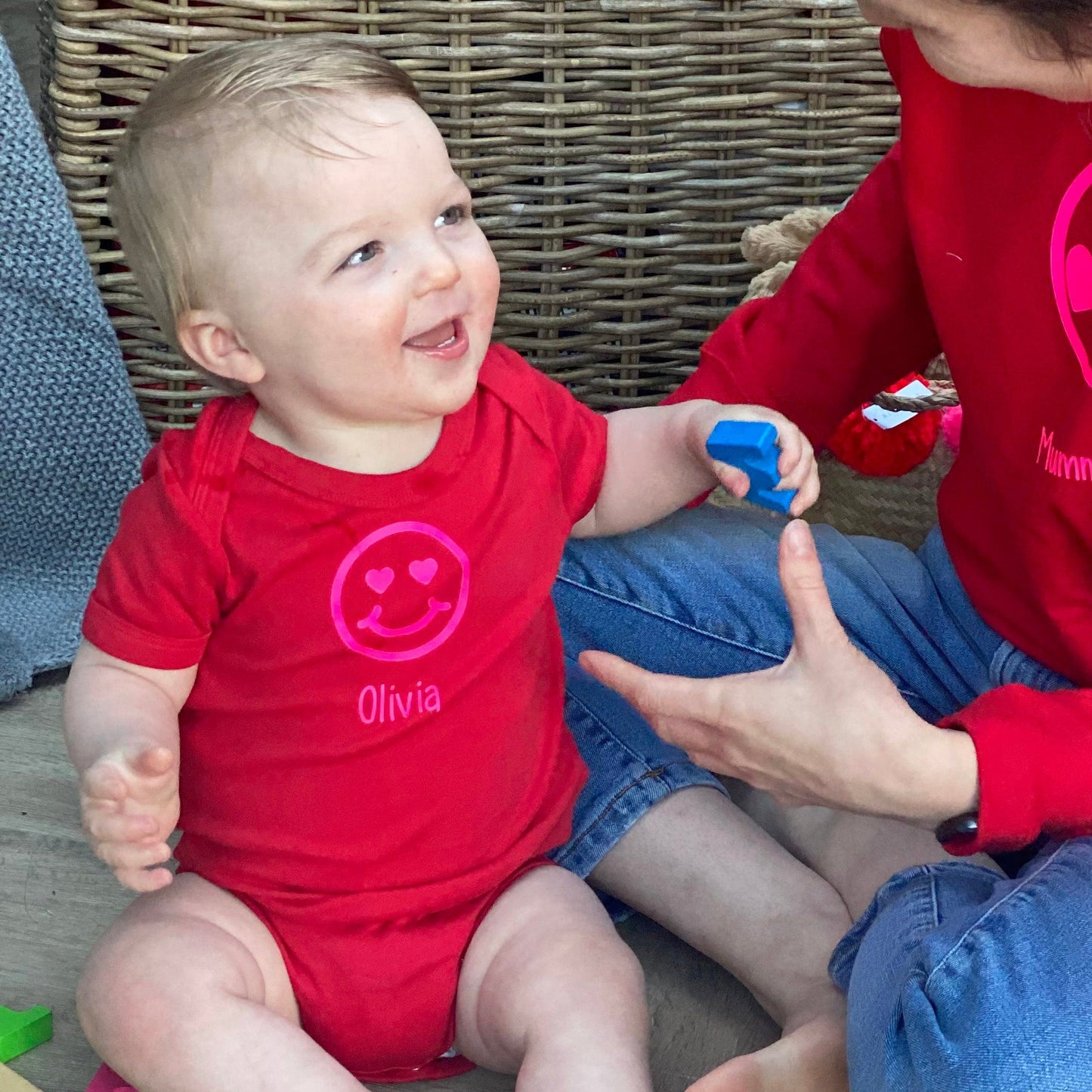 Neon Smiley Face Personalised Babygrow