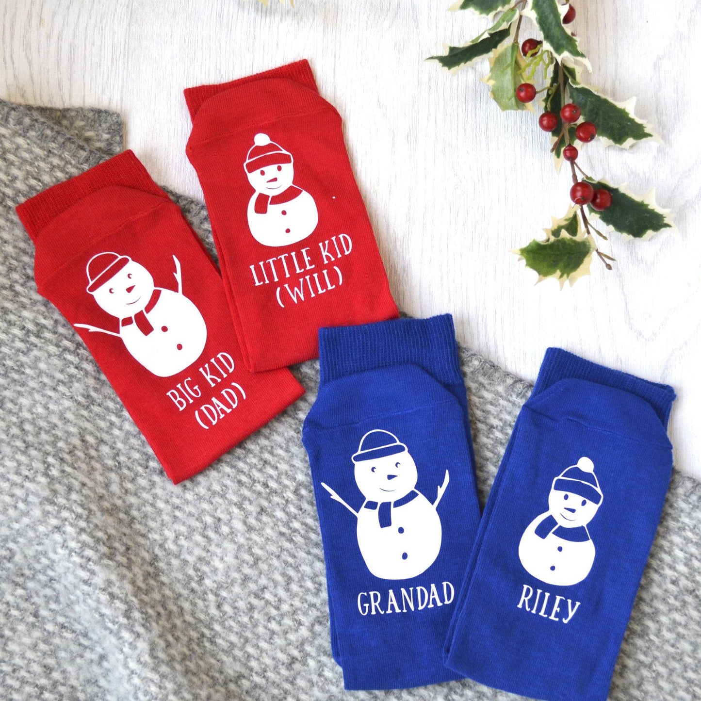 Personalised Snowman And Me Socks, Socks, - ALPHS