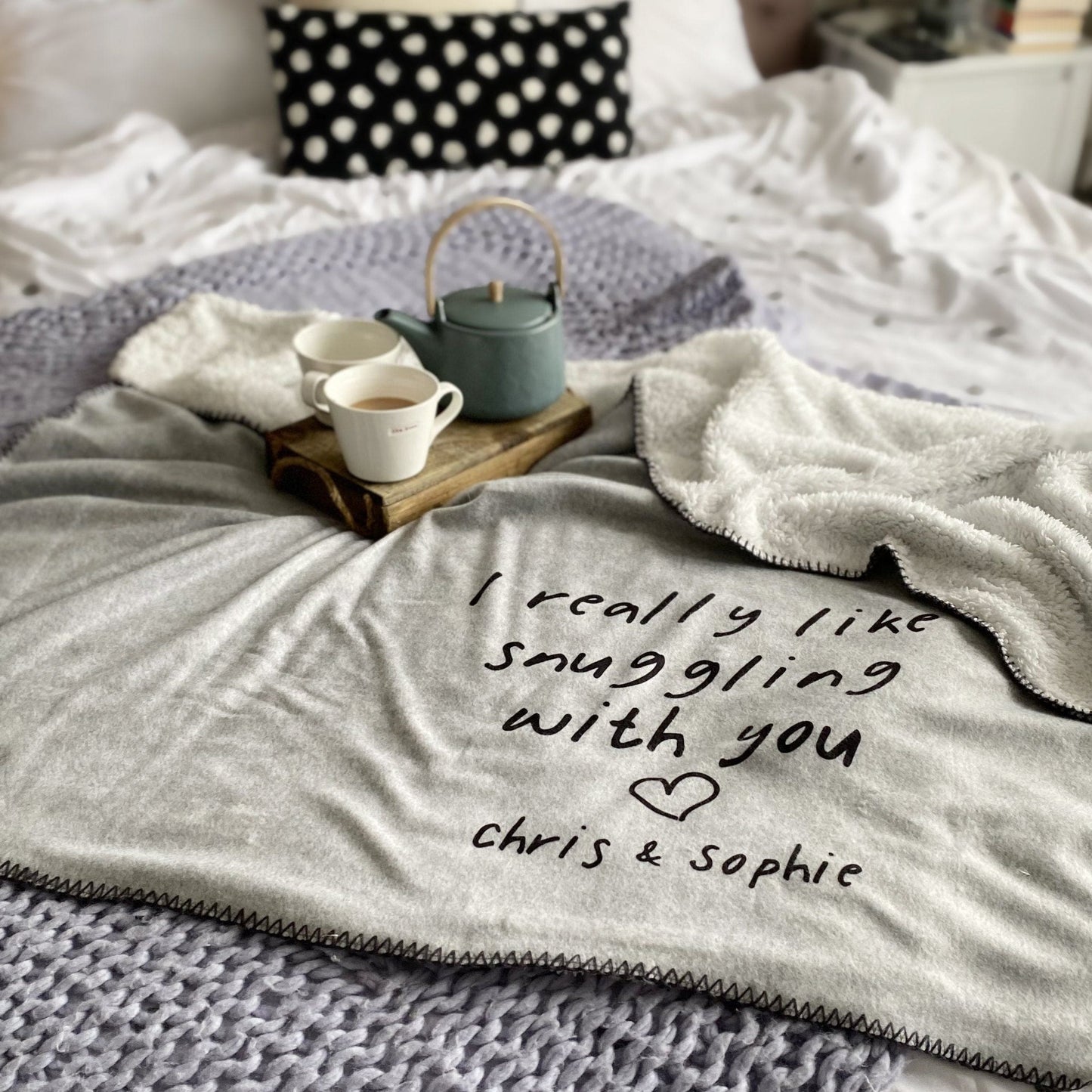 I Like Snuggling With You Personalised Blanket