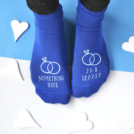 Something Blue Personalised Groom's Wedding Socks, socks, - ALPHS