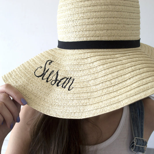 Personalised Summer Straw Hat, Hats, - ALPHS