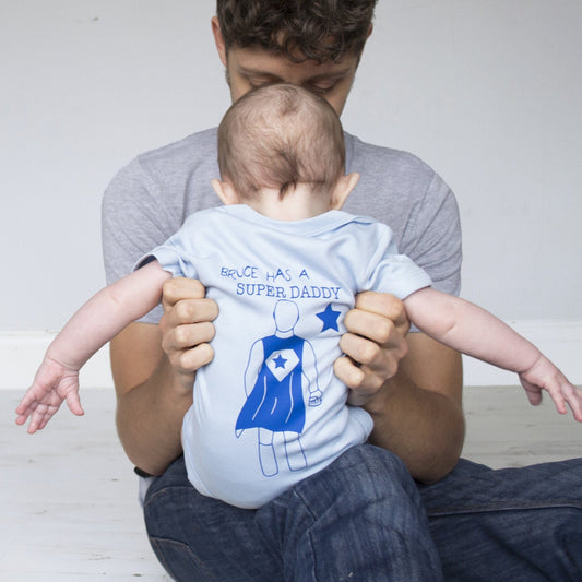 My Super Daddy First Personalised Baby Grow, Baby grow, - ALPHS