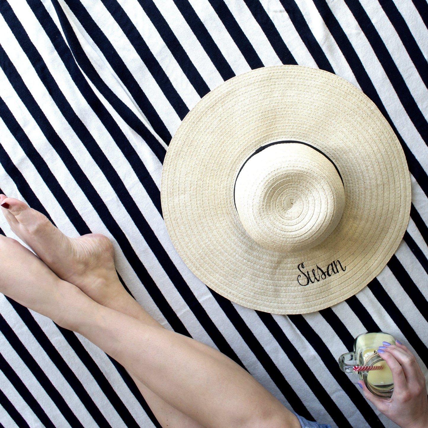 Personalised Summer Straw Hat, Hats, - ALPHS