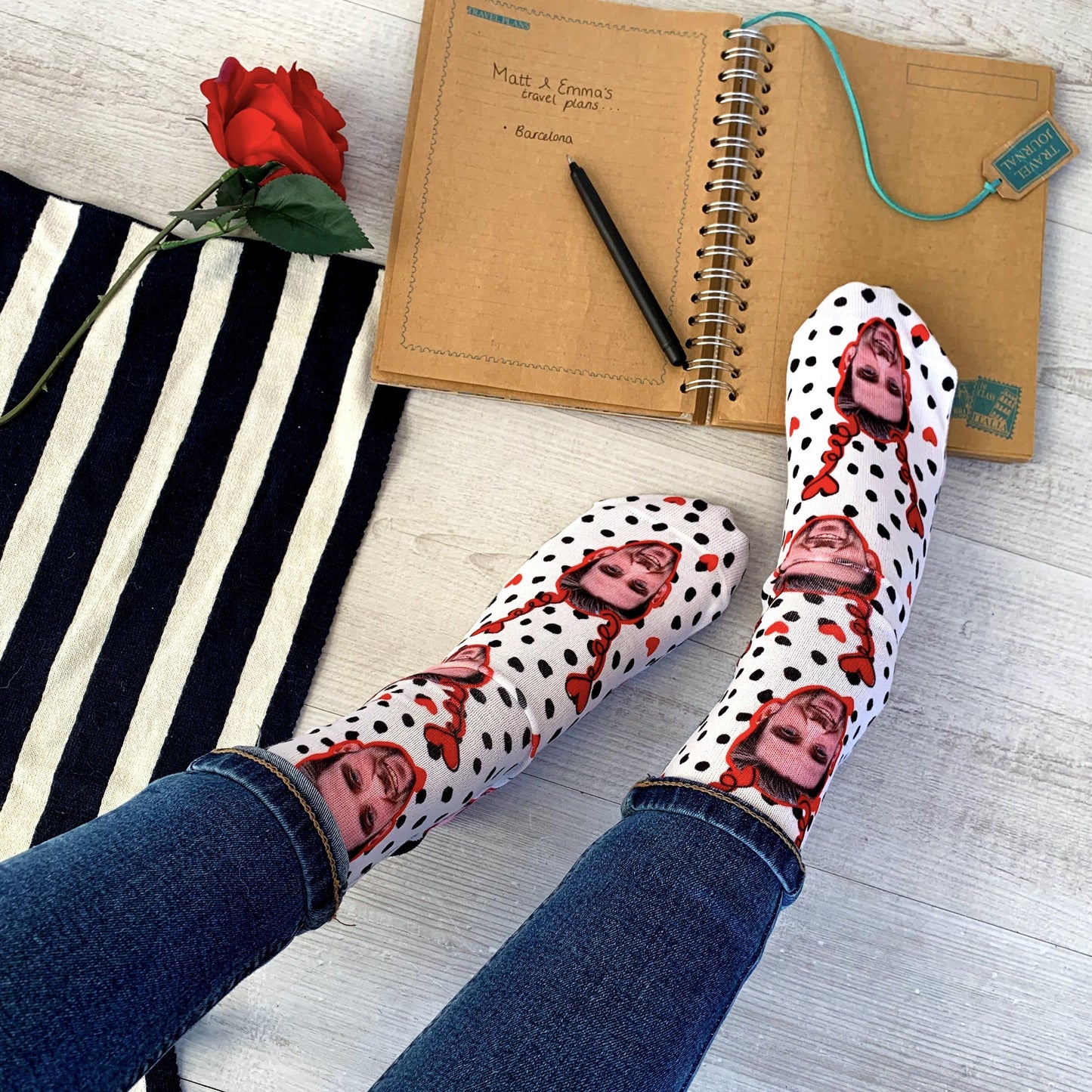 Heart Valentines Photo Socks, Photo Socks, - ALPHS