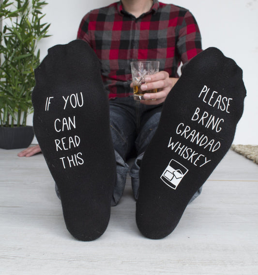 Hidden Message Please Bring Whiskey Personalised Socks, Socks, - ALPHS