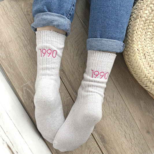 Embroidered Year Personalised Socks, Socks, - ALPHS