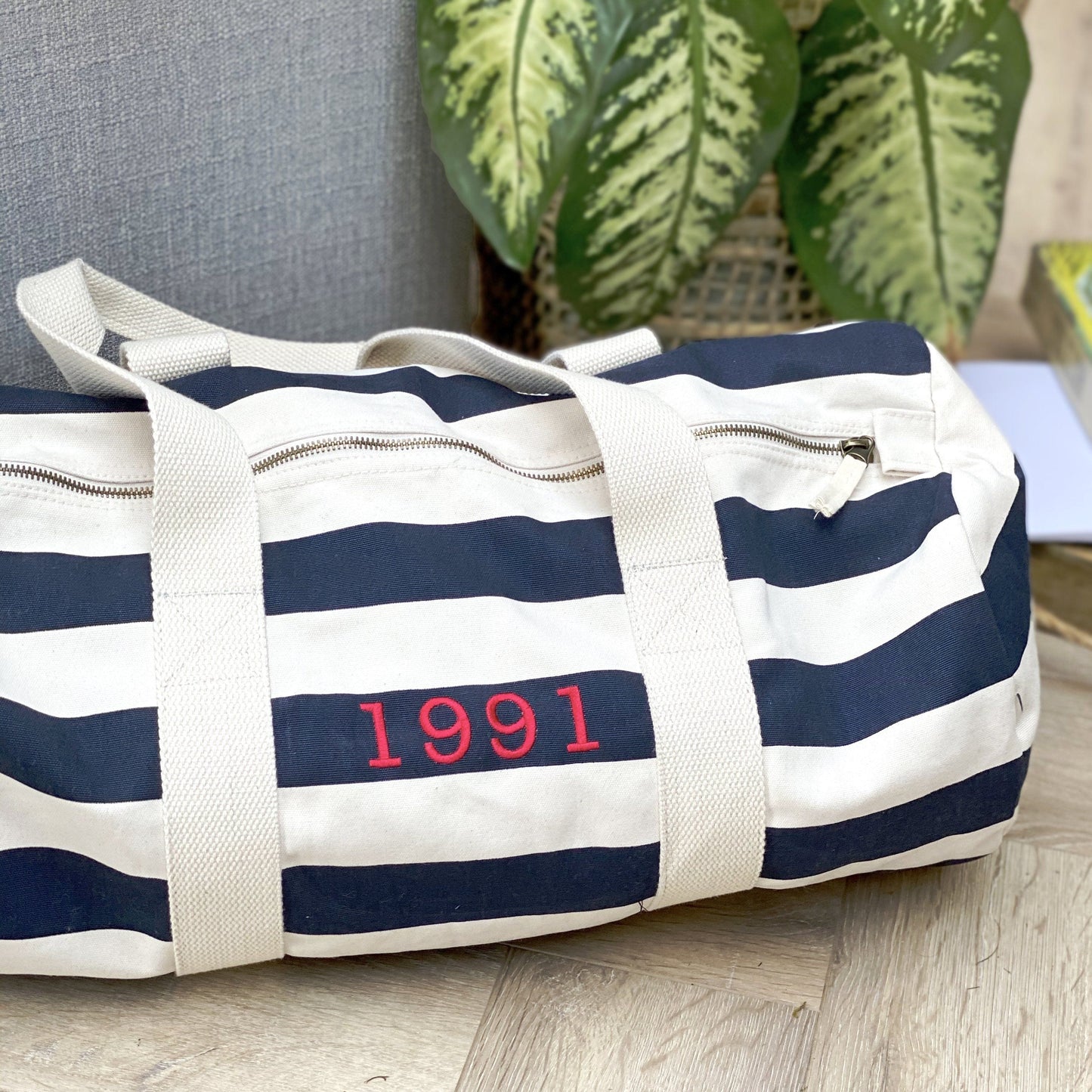 Embroidered Year Duffel Bag