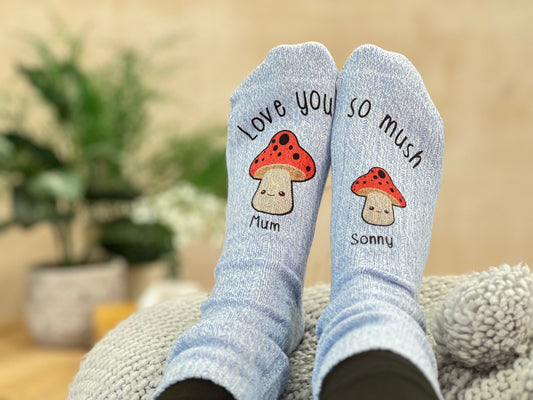 Mummy And Me Mushroom Personalised Socks