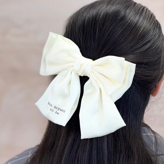 Bride To Be Personalised Silk Bow Clip